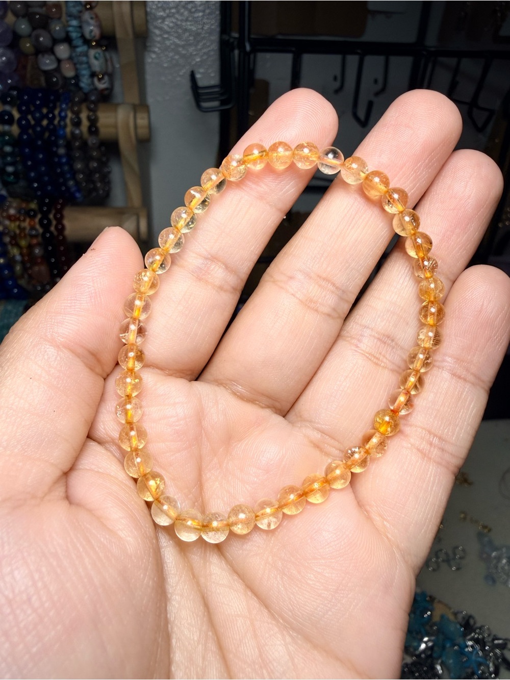 4mm Genuine Citrine Bracelet Natural Gemstone Stretch Bracelet